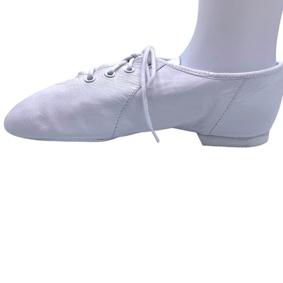 Unisex Child Bloch Jazz Soft Dance Shoe Size 12 White Split Sole Leather Lace Up - Picture 6 of 11